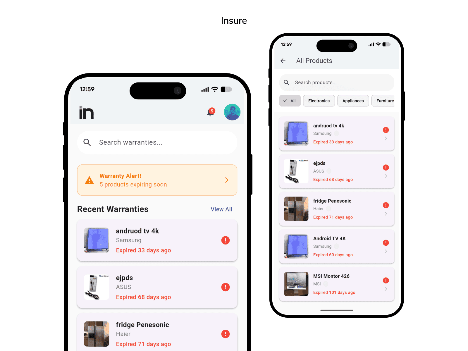 All Products Screen